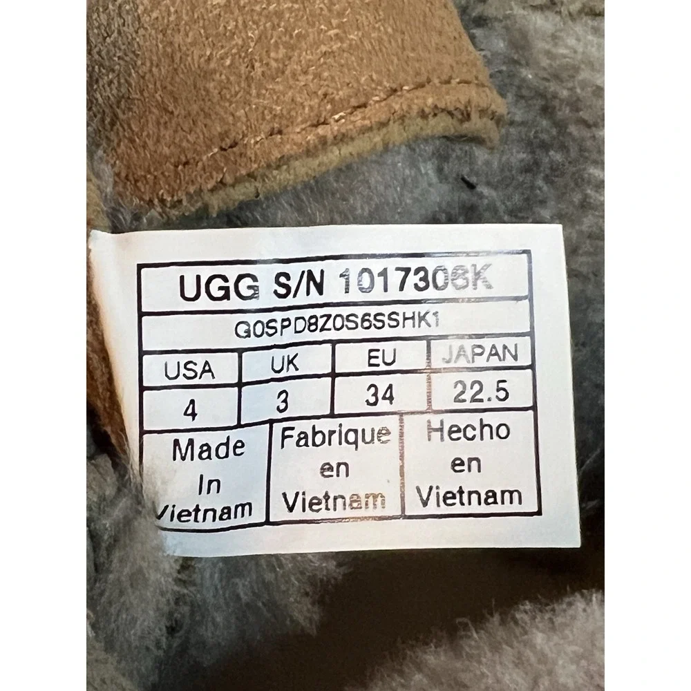 UGG‎ AUSTRALIA HILMAR GRIZZLY LEATHER /SUEDE WATERPROOF BOOTS ( SZ: 4)